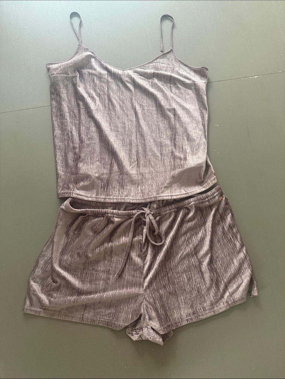 Danskin Plush Velvet-Look Cami & Short Sleep Set L